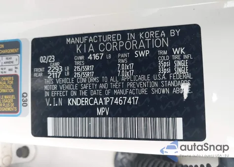 2023 Kia Seltos Ex z USA, uszkodzony, nr VIN KNDERCAA1P7467417